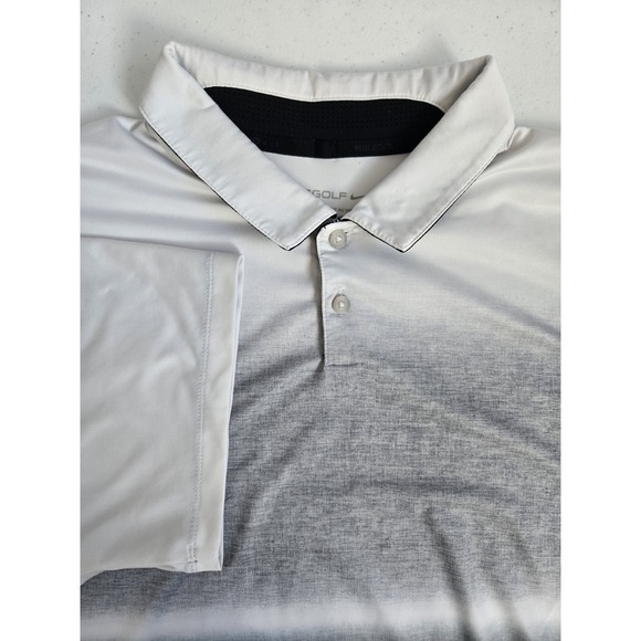 Nike Golf Men's XL Standard Fit DRI-FIT‎ White Gray Gradient SS Activewear Polo - Picture 1 of 16